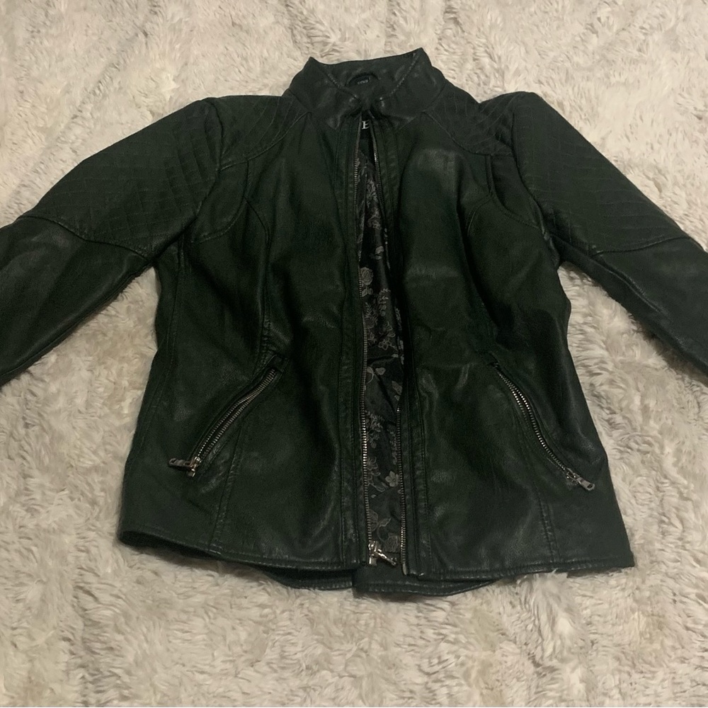 Guess, dark green pleather jacket